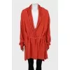 Wool cardigan with belt