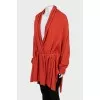 Wool cardigan with belt