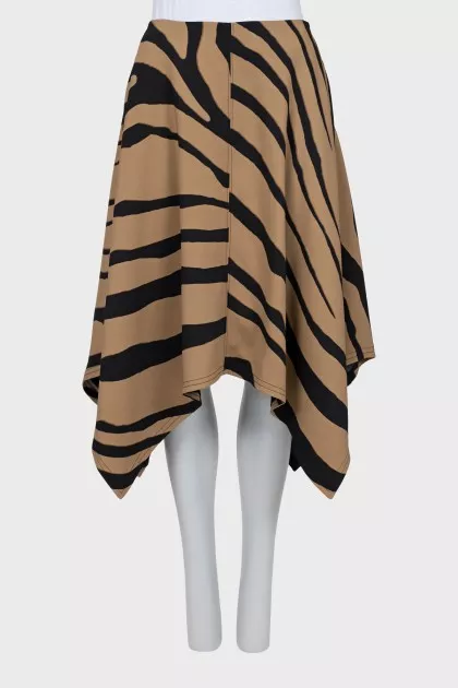 Printed fitted skirt with tag