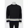 Men's wool sweater with stripes
