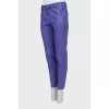 Purple leather trousers