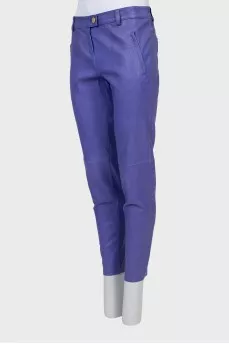 Purple leather trousers