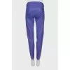 Purple leather trousers