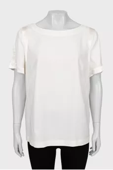 Short sleeve silk blouse