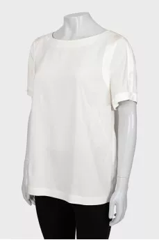 Short sleeve silk blouse