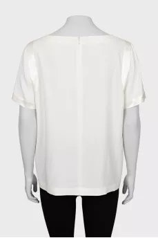 Short sleeve silk blouse