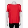 Red blouse with short sleeves
