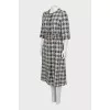 Tweed dress decorated with buttons