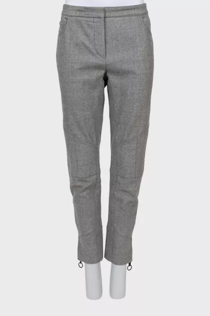 Wool trousers with raised seams