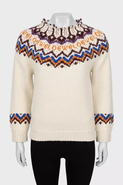 Knitted wool and alpaca sweater