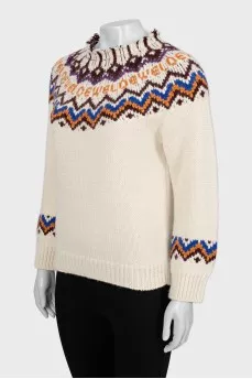 Knitted wool and alpaca sweater