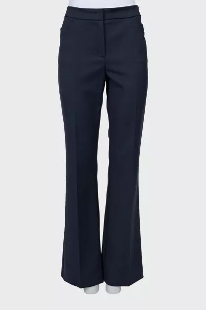 High-waisted flared trousers