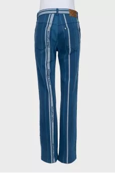 Straight-leg jeans with branded logo