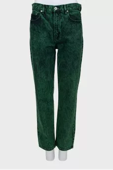 Straight-leg high-waist jeans