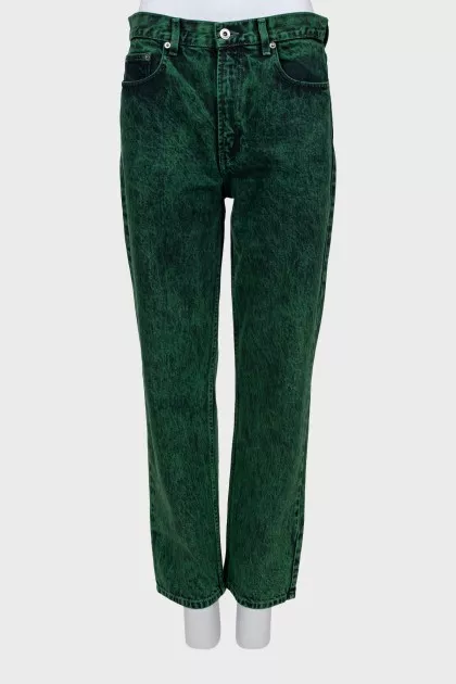 Straight-leg high-waist jeans