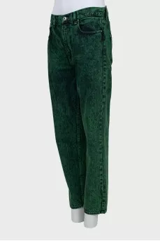 Straight-leg high-waist jeans