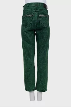 Straight-leg high-waist jeans