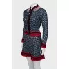 Knitted suit with cardigan and skirt