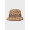 Panama hat in branded print