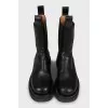 Men's black leather Chelsea boots