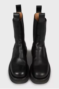 Men's black leather Chelsea boots