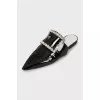 Lacquered mules with decor