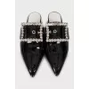 Lacquered mules with decor