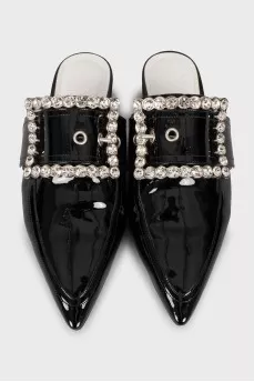 Lacquered mules with decor