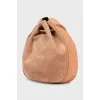 Leather drawstring bag