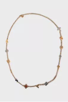 Gold pendant with rhinestones