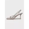 Gray leather sandals