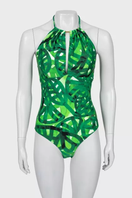 One-piece swimsuit with fan