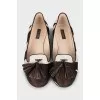 Two-tone textile ballet shoes