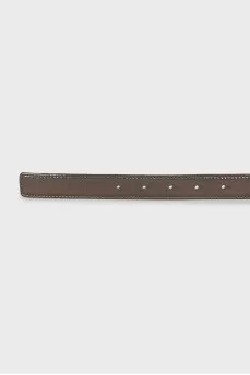 Patent leather belt with gold buckle