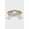 Silver bracelet with signature logo