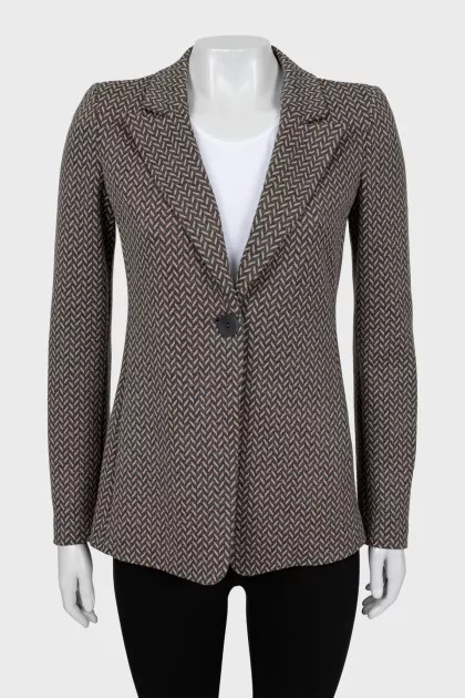 Fitted jacket in geometric print