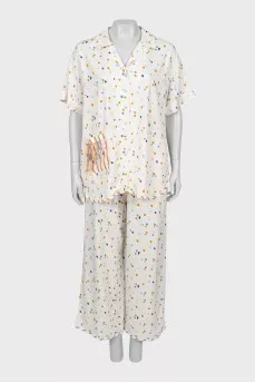Suit with polka dot trousers