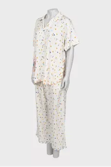 Suit with polka dot trousers
