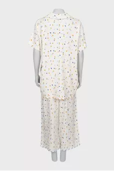 Suit with polka dot trousers