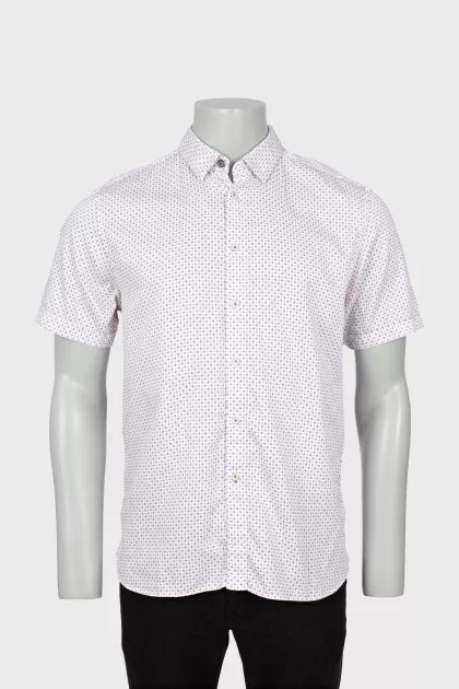 Men's white shirt with fine print