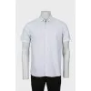 Men's black and white printed shirt