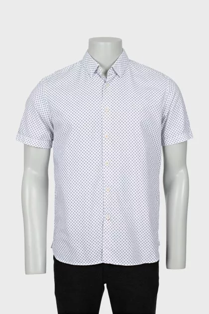Men's black and white printed shirt