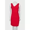 Red dress with V-neck