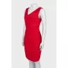 Red dress with V-neck