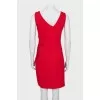 Red dress with V-neck