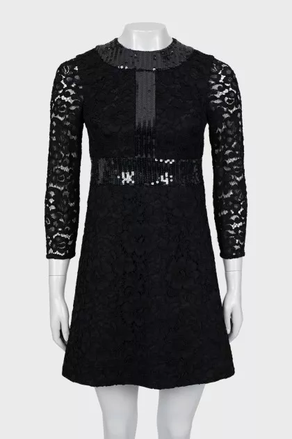 Black dress decorated with sequins