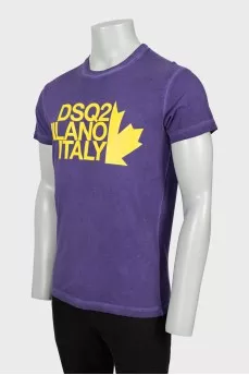 Men's purple printed T-shirt