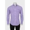 Men's fitted shirt in check print