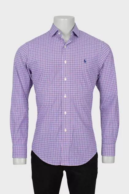 Men's fitted shirt in check print