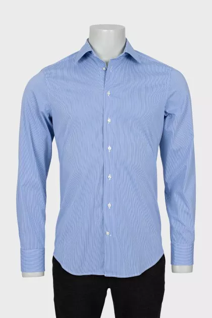 Men's blue gingham shirt